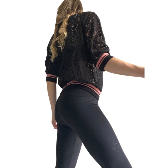 Zara trf (M) lace jersey in black and coral pink. Great condition - Picture 4 of 7